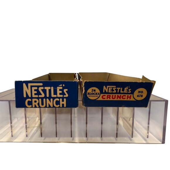 Original NESTLE'S CRUNCH milk chocolate STORE BOX top & bottom, when they were B - Picture 8 of 14